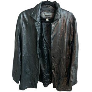 Banana Republic Black Genuine Leather Jacket Coat